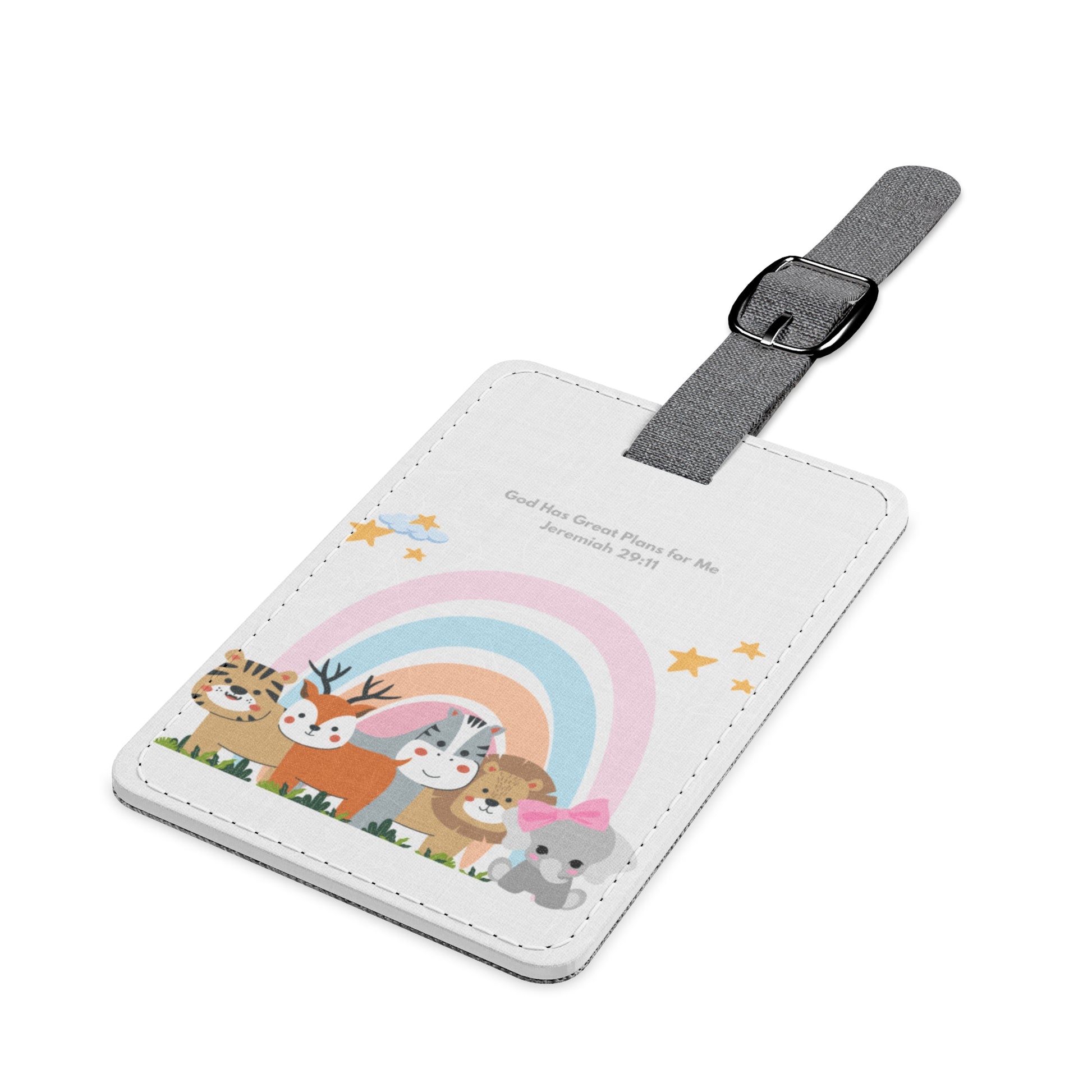 Colorful Animal Luggage Tag - Cute Travel Accessory, Personalized ID Tag, Kid's Bag Label, Rainbow Theme, Animal Lovers Gift