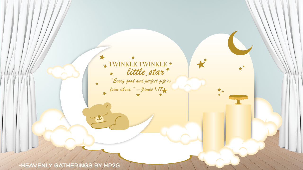 Twinkle Twinkle Little Star Baptism & Baby Shower Printable Decor Set – Backdrop + Party Favors | Faith-Inspired Digital Download