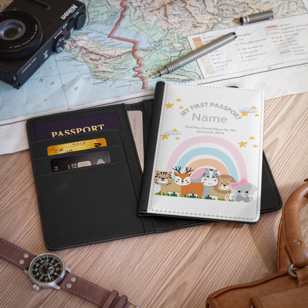 Cute Animal Passport Cover for Kids, Personalized Travel Wallet, Adventure Accessory, Birthday Gift, Baby Shower Present