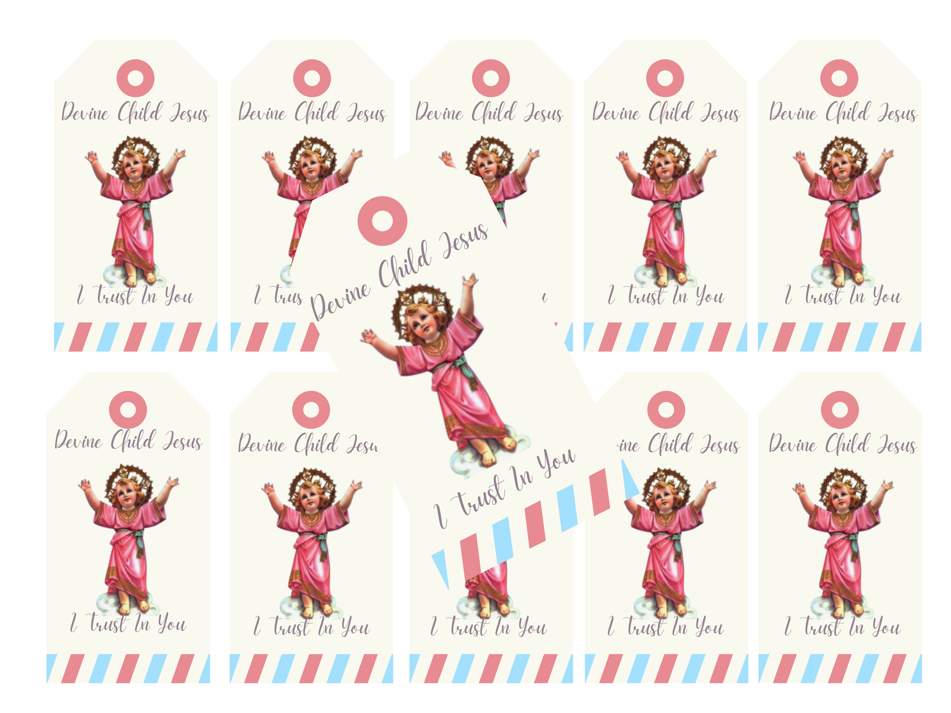 Divino Niño Jesús Gift Tags, Printable Gift Tag, Divine Child Jesus, Catholic Religious Tags, Digital PDF, Party Favors, Church Printable