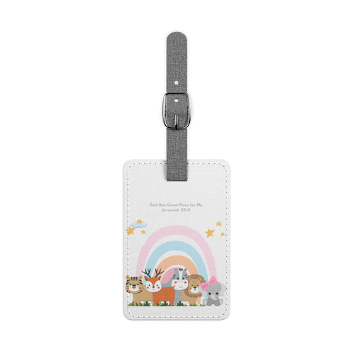Colorful Animal Luggage Tag - Cute Travel Accessory, Personalized ID Tag, Kid's Bag Label, Rainbow Theme, Animal Lovers Gift