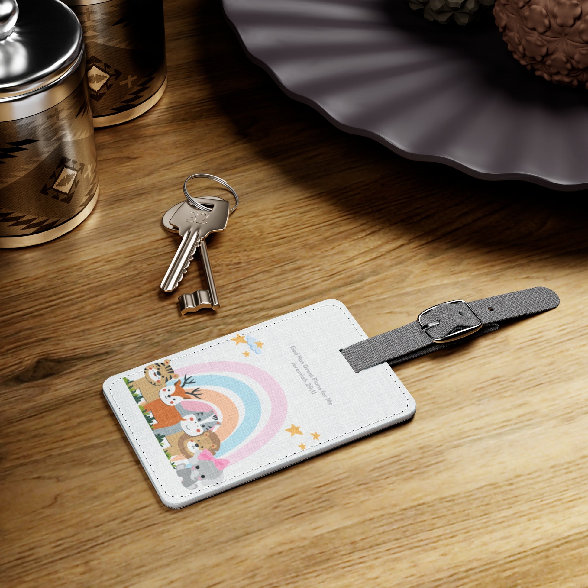 Colorful Animal Luggage Tag - Cute Travel Accessory, Personalized ID Tag, Kid's Bag Label, Rainbow Theme, Animal Lovers Gift