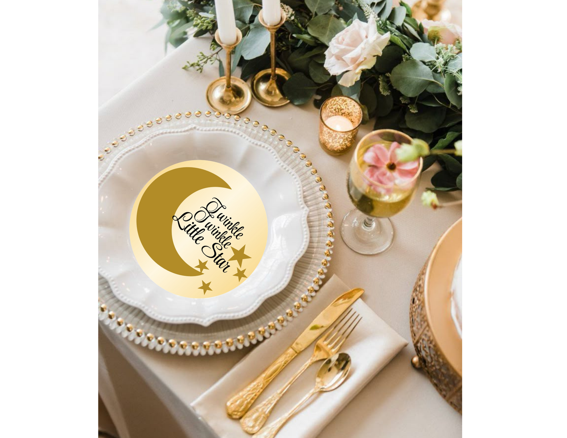 Twinkle Twinkle Little Star Baptism & Baby Shower Printable Decor Set – Backdrop + Party Favors | Faith-Inspired Digital Download